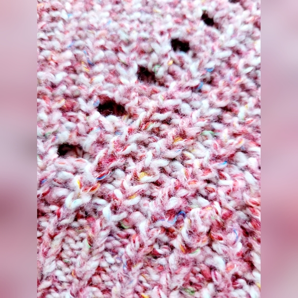 Universal Thread Women's Chunky Knit Cotton/Wool Blend Sweater, Pink, Medium - Picture 11 of 12